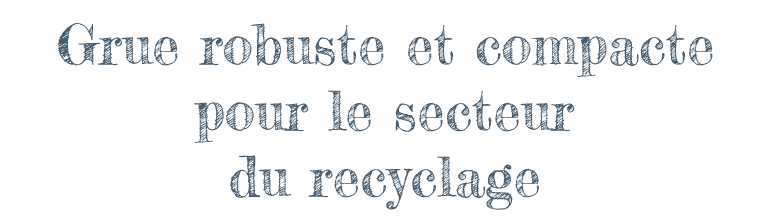 Grue robuste et compacte pour le secteur du recyclage